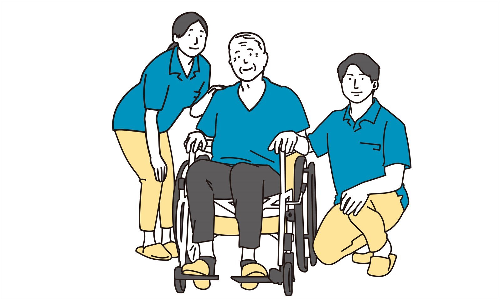 車いすと男女 車いすと男女